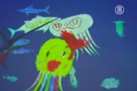 Детские рисунки оживают на интерактивном экране